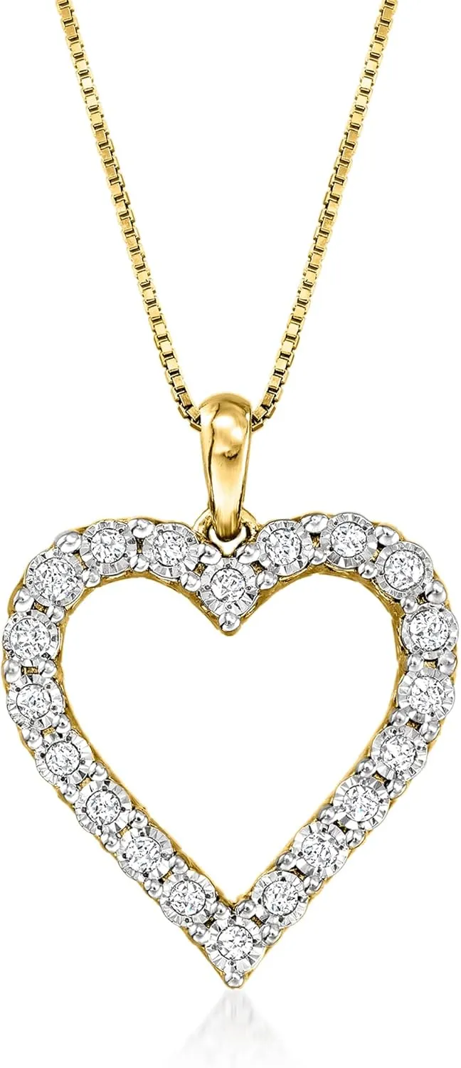 Ross-Simons 0.30 ct. t.w. Diamond Heart Pendant Necklace