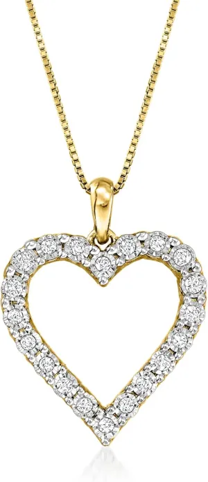 Ross-Simons 0.30 ct. t.w. Diamond Heart Pendant Necklace