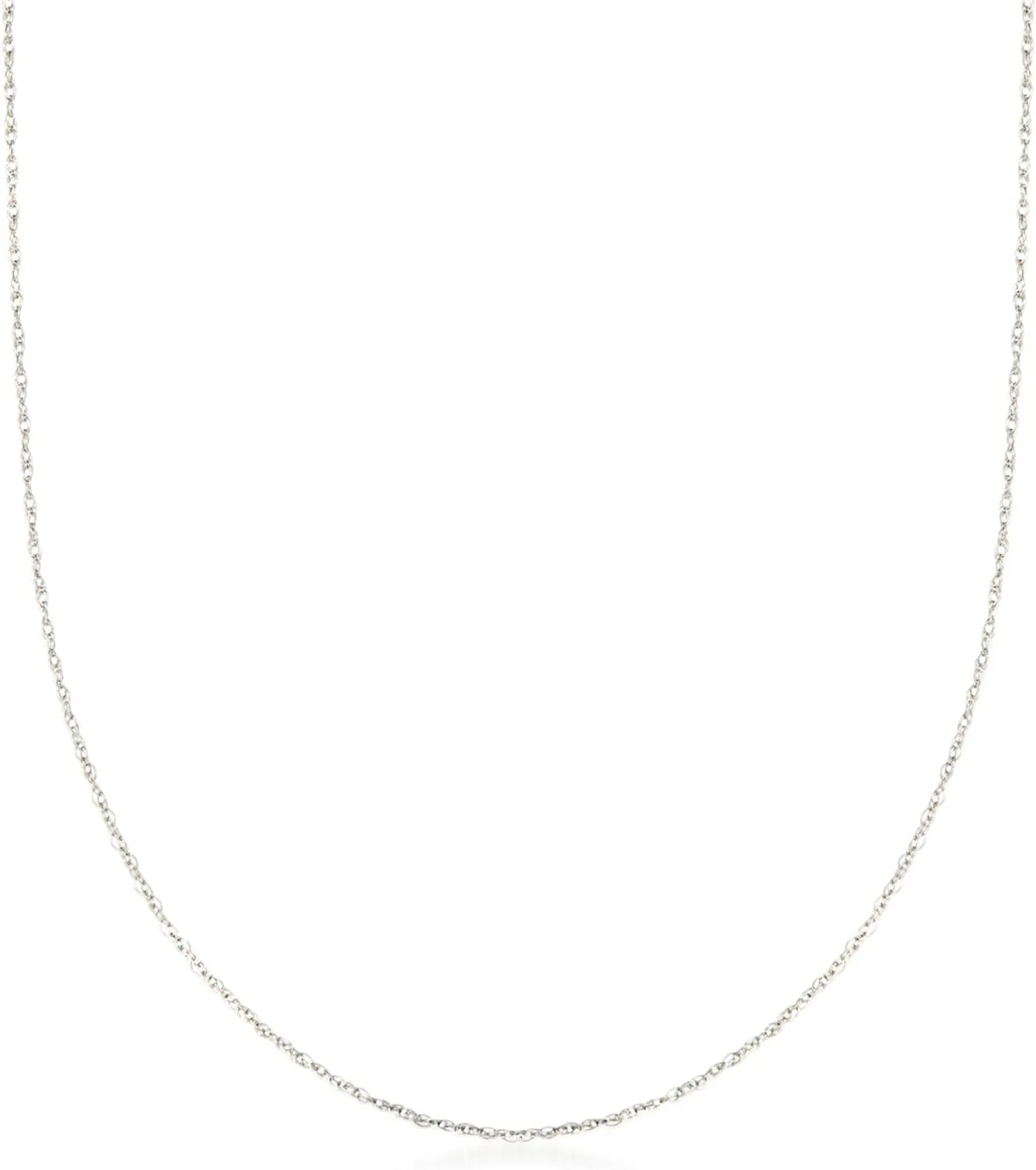 Ross-Simons 0.7mm 14kt White Gold Rope-Chain Necklace