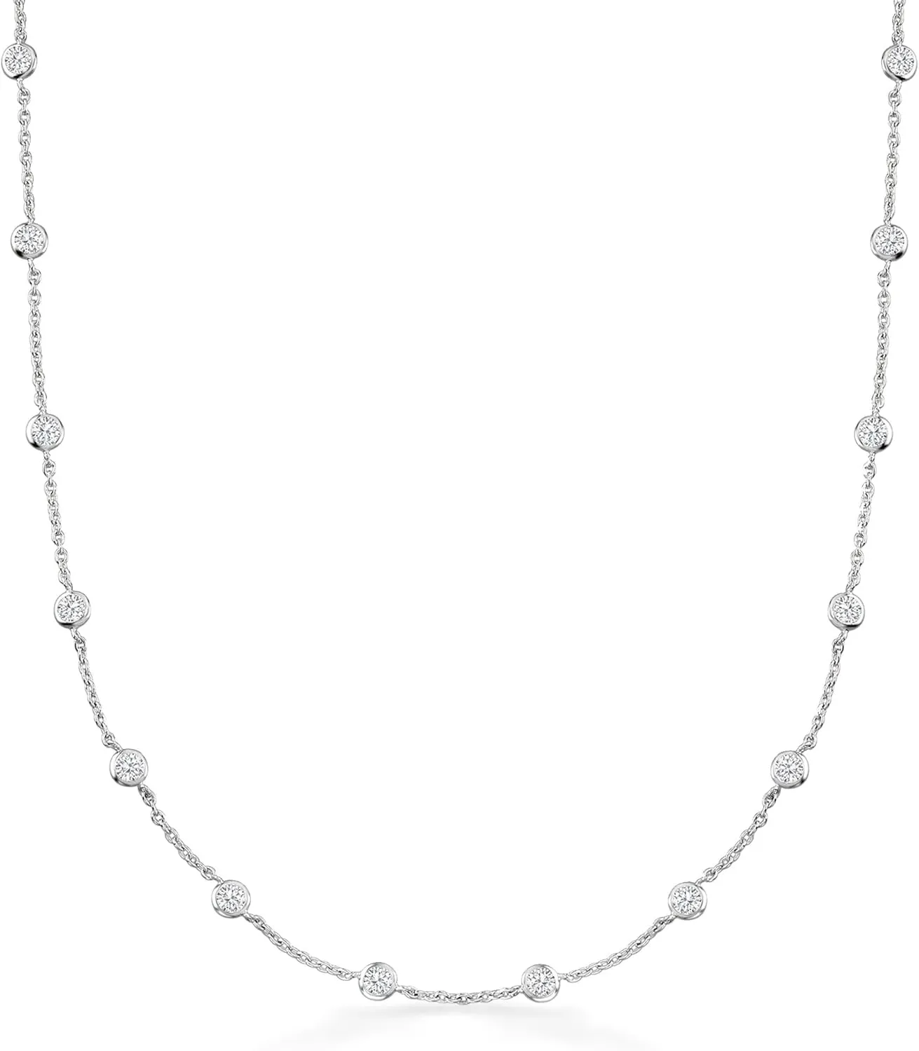 Ross-Simons 4.50 ct. t.w. CZ Station Necklace
