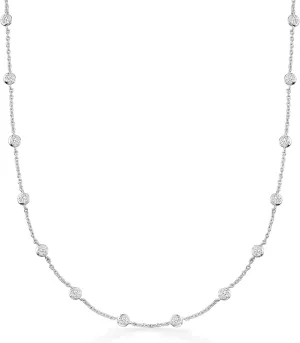 Ross-Simons 4.50 ct. t.w. CZ Station Necklace