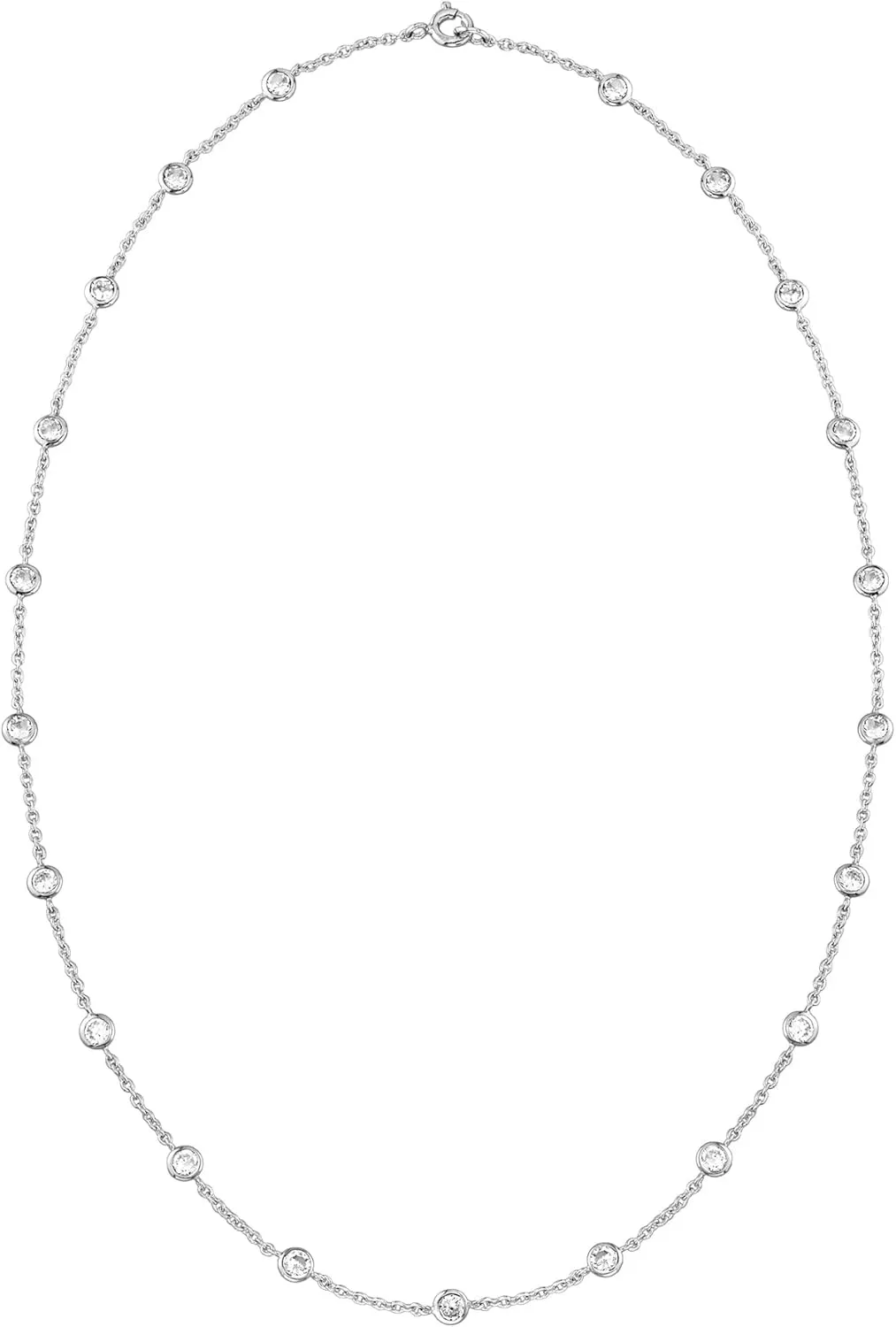 Ross-Simons 4.50 ct. t.w. CZ Station Necklace