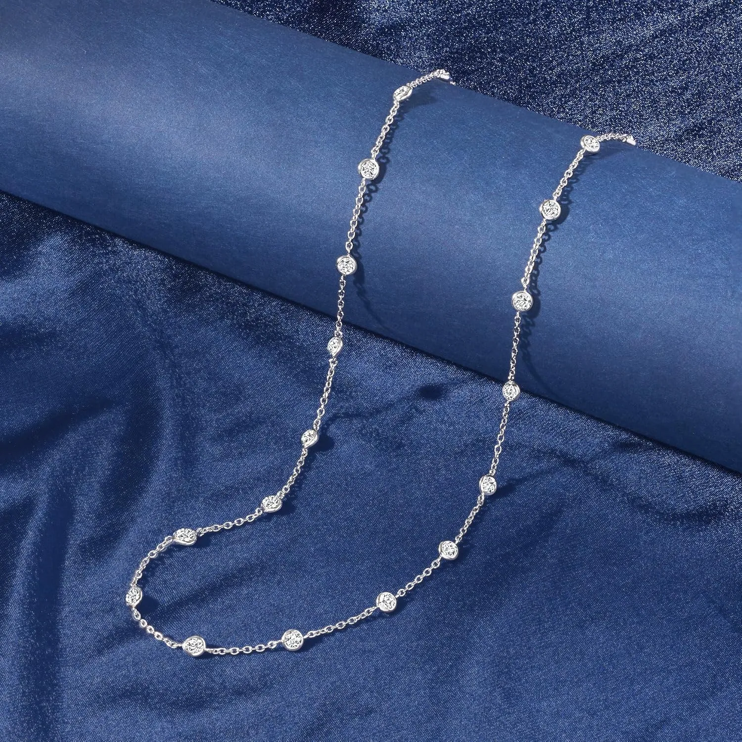 Ross-Simons 4.50 ct. t.w. CZ Station Necklace