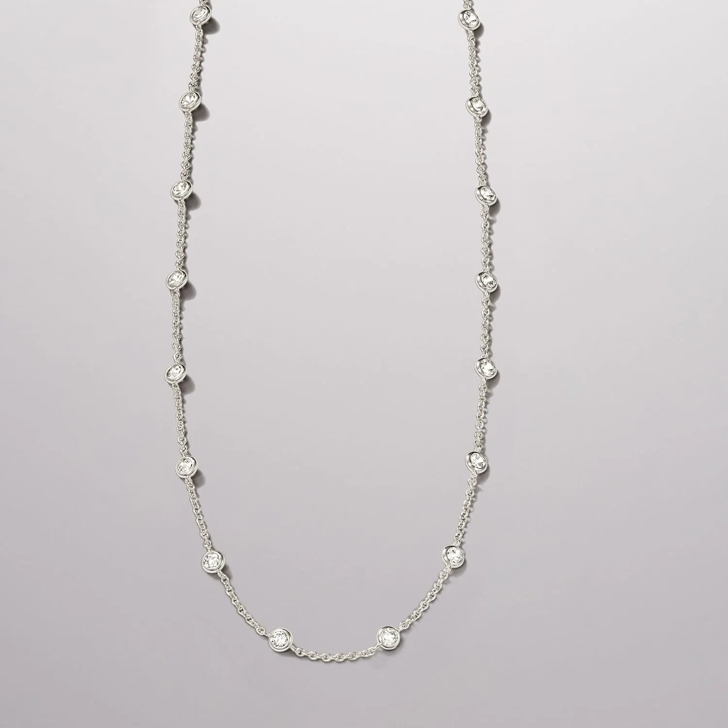 Ross-Simons 4.50 ct. t.w. CZ Station Necklace
