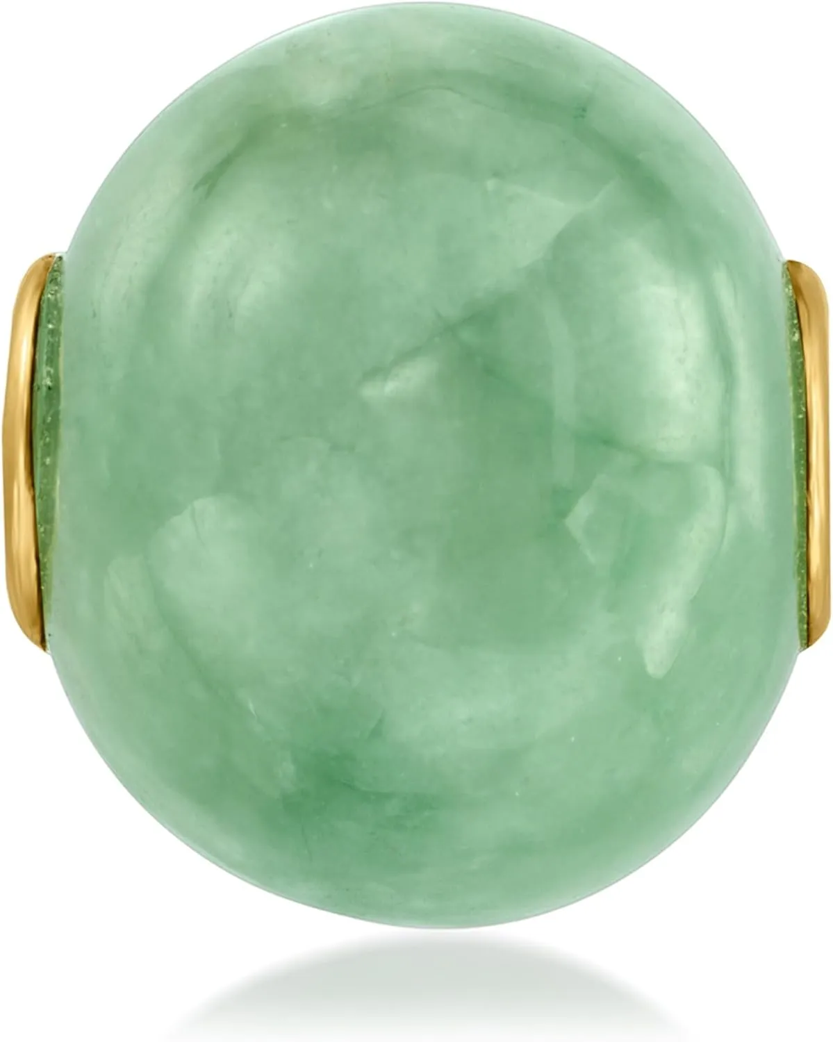 Ross-Simons Jade Bead Pendant in 14kt Yellow Gold