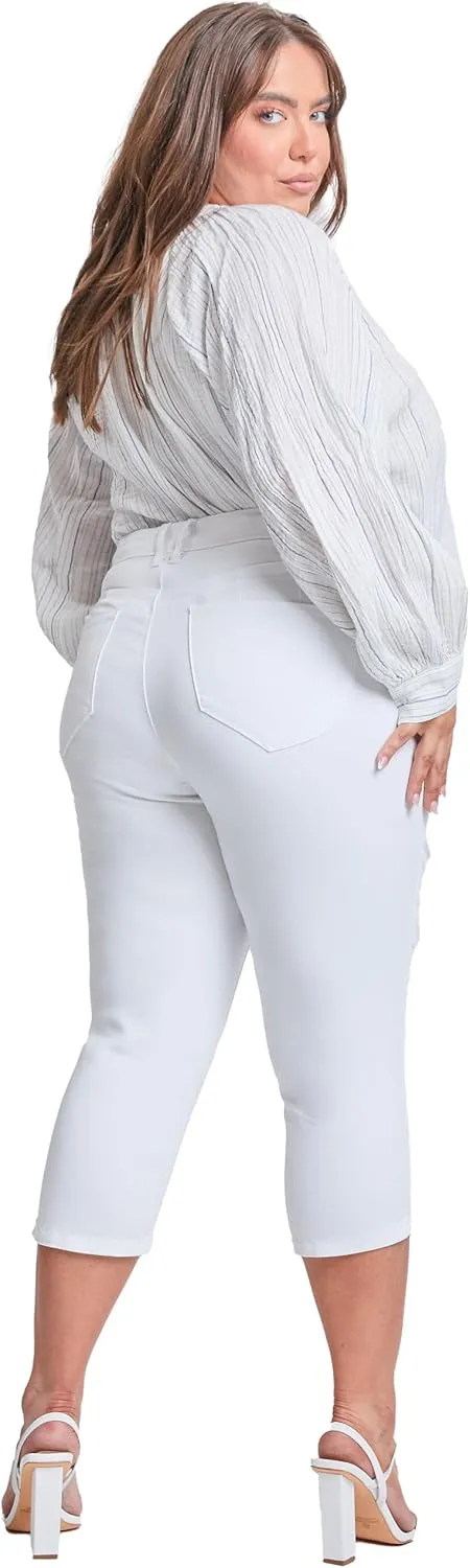 Royalty For Me Womens YMI Jeans Women's Plus Size Sustainable Wannabettabutt Mid Rise Capri Jeans