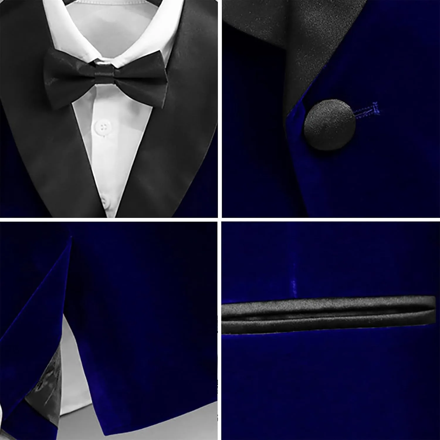 SANGTREE Boys Shawl Tuxedo Suit Velvet Set Gentleman Wedding Outfit, 3 Months - 14 Years