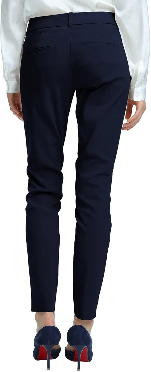 SATINATO Women's Straight Pants Stretch Slim Skinny Solid Trousers Casual Business Office