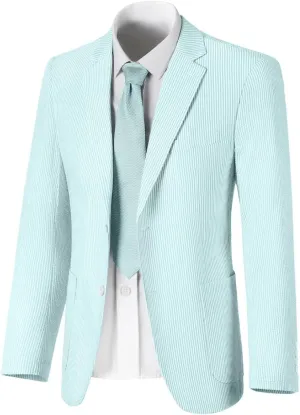 Seersucker Mens Suit Jacket Slim Fit Casual Blazer Summer Sport Coats Wedding Suits Jackets Prom Tuxedo Blazers