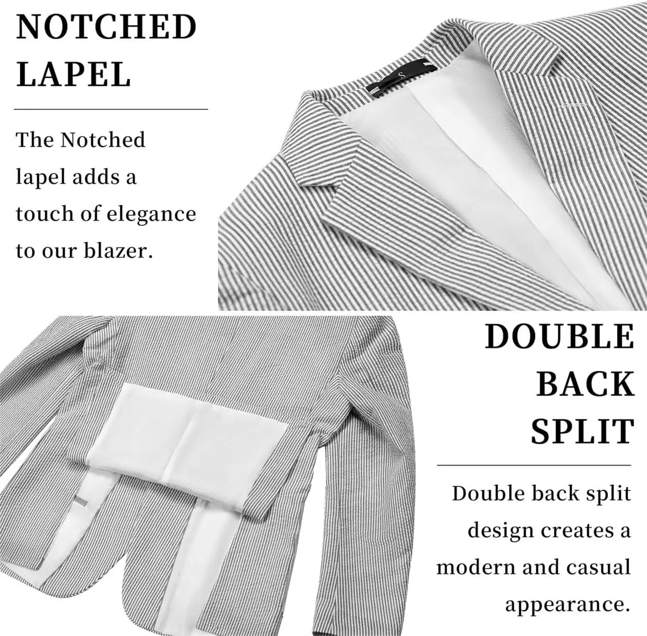 Seersucker Mens Suit Jacket Slim Fit Casual Blazer Summer Sport Coats Wedding Suits Jackets Prom Tuxedo Blazers
