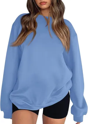 slqdgmryz Oversized Crewneck Sweatshirt Women Fall Preppy Fleece Pullover Loose Fit Cute Sweatshirts Womens Hoodies