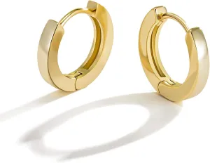 Small Gold Hoop Earrings for Women:14k Real Gold Plated Hypoallergenic Tiny Cartilage Huggie Ear Jewelry