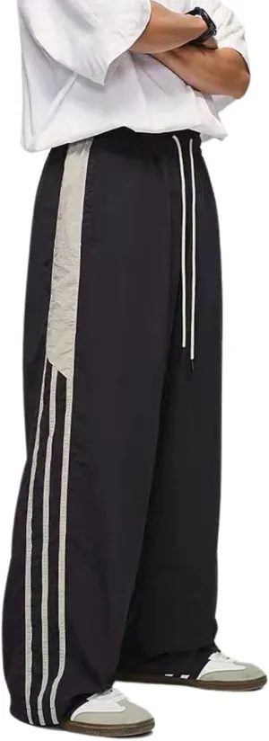 Stripes Track Pants Women Y2k Parachute Pants Mens Baggy Wide Leg Sweatpants Cargo Jogger Pants