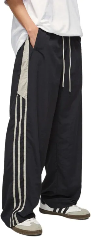 Stripes Track Pants Women Y2k Parachute Pants Mens Baggy Wide Leg Sweatpants Cargo Jogger Pants