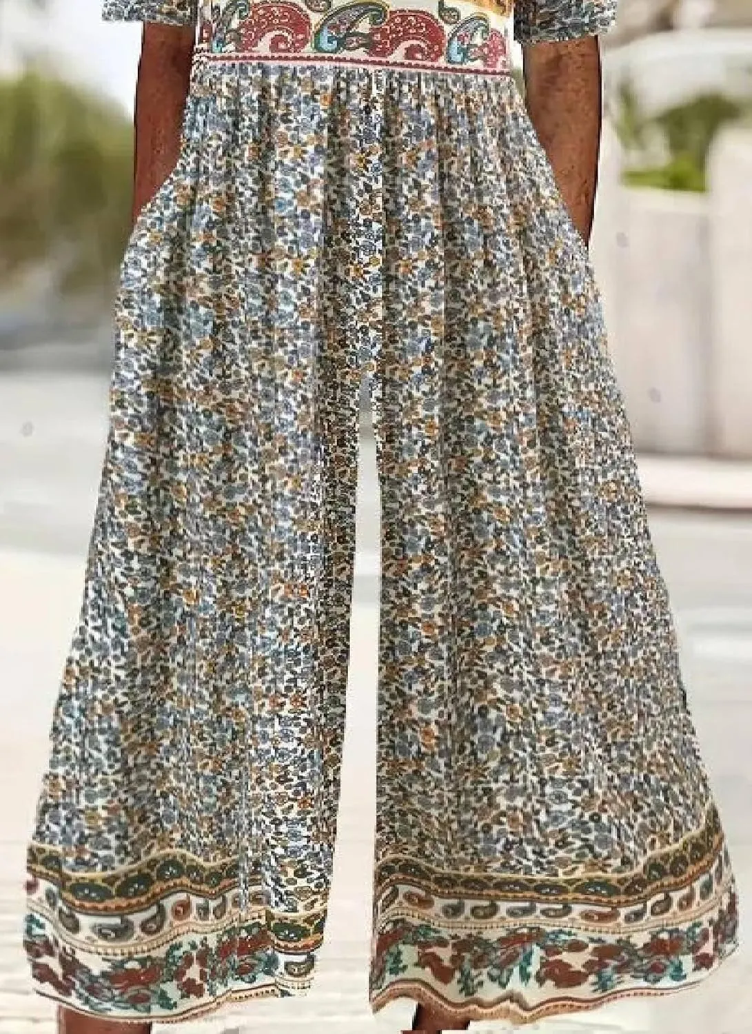Summer Jumpsuits for Women 2025 Floral loose Half Sleeve Elegant V Neck and Wide Leg Pants Rompers with Side Pockets