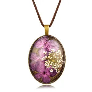 Sunflower Necklace for Women - Vintage Pendant Necklace Resin Necklace Handmade Pressed Flower Necklace for Girls Adjustable Jewelry Wedding Birthday Gifts