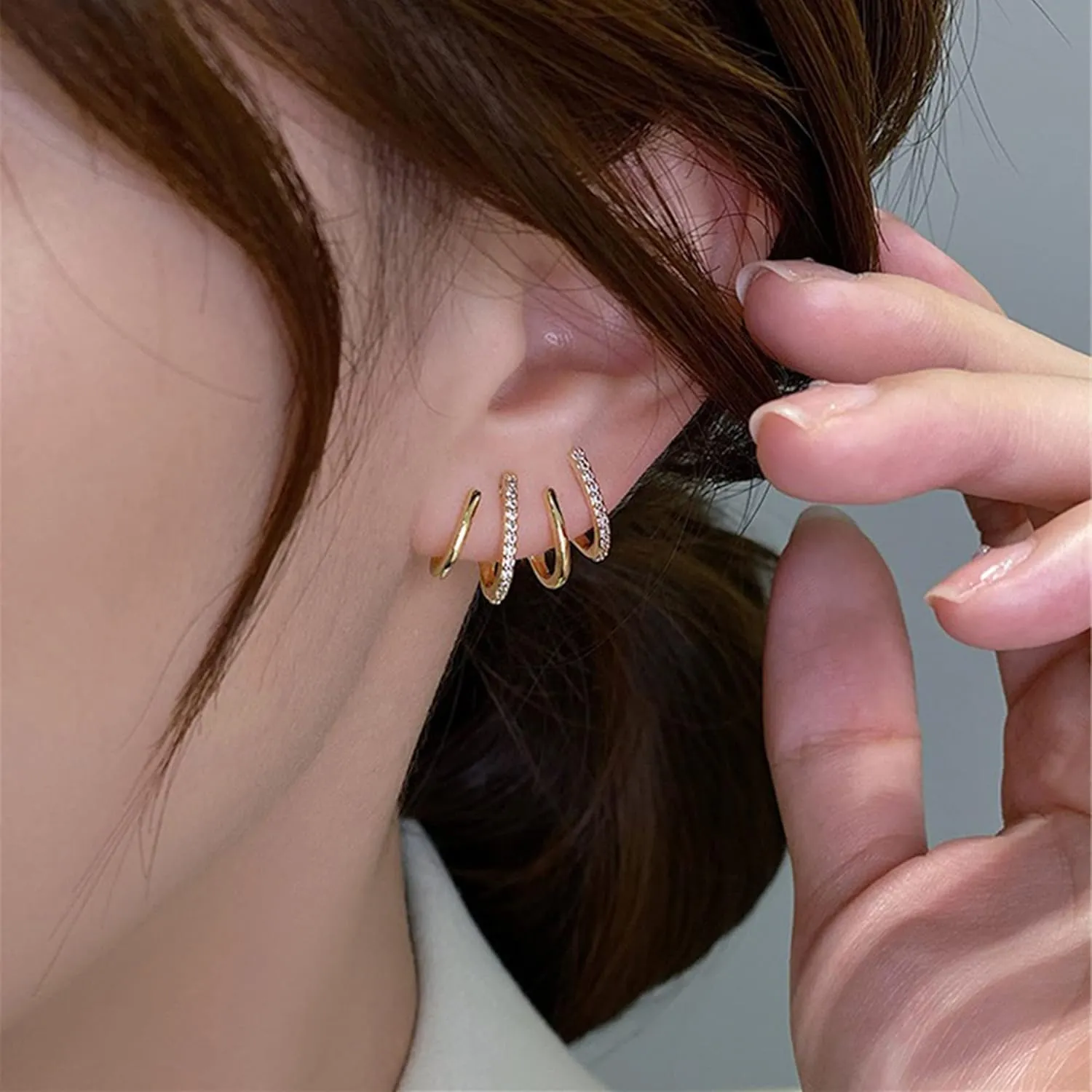 Tewiky Claw Earrings for Women, 14k Gold Plated/Sterling Silver Claw Earrings Cuff Hypoallergenic Ear Wrap Trendy Cubic Zirconia Warp Cuff Earrings