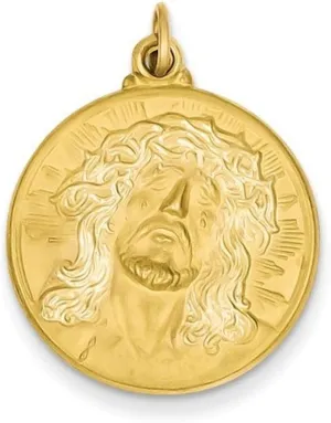 The Men's Jewelry Store 14k Yellow Gold Jesus Medal Pendant (28X21MM)