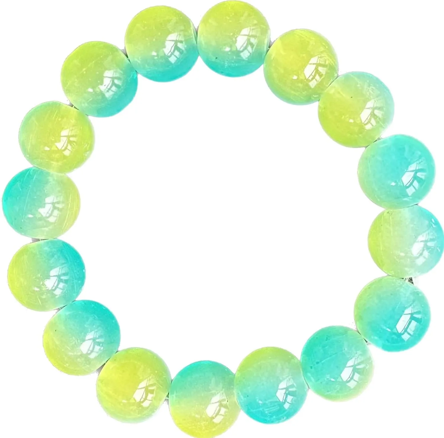 Transparent Gradient Dual Color Bracelet  Adjustable, Hypoallergenic, Unisex Fashion Accessory 12mm