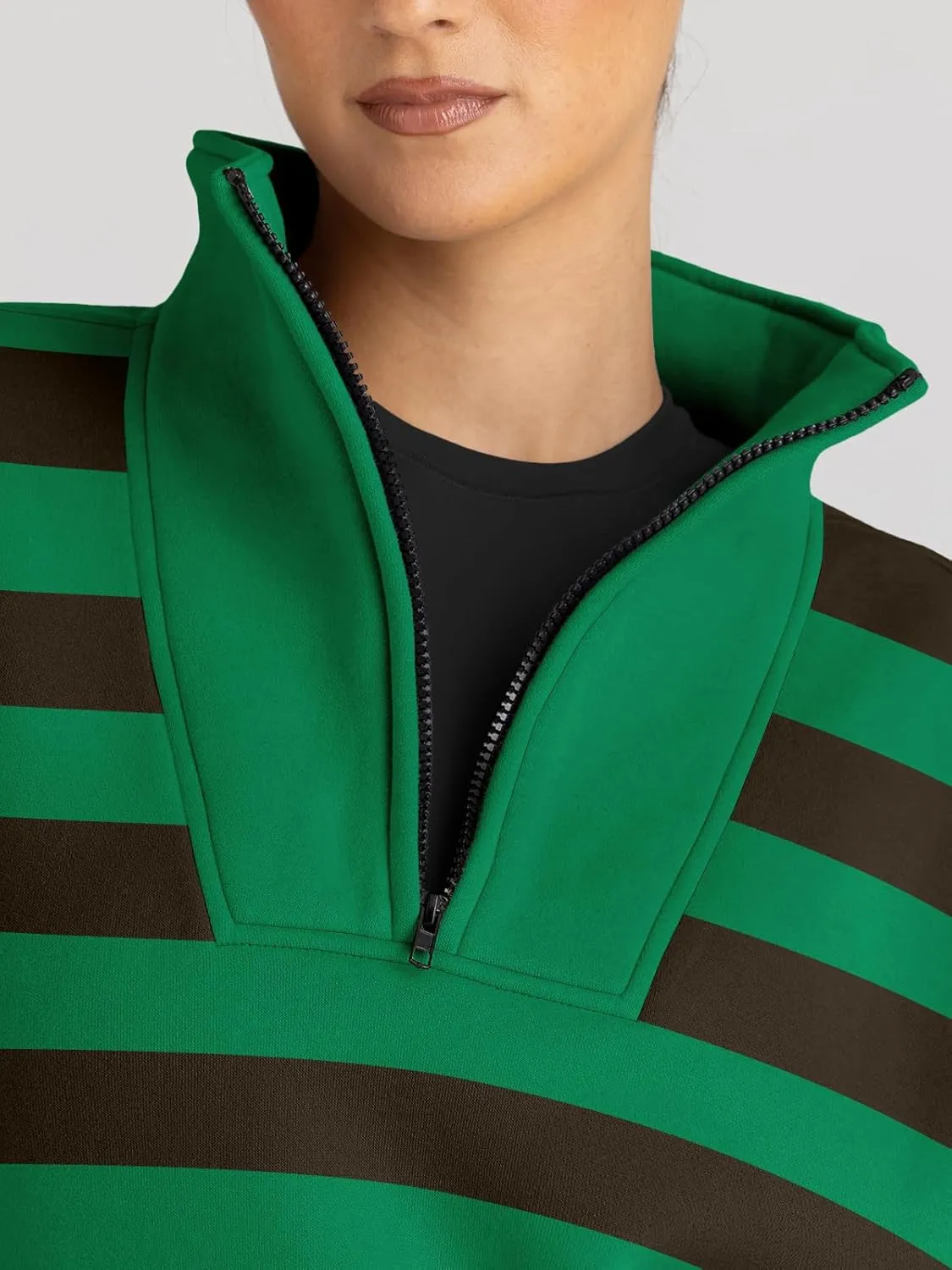 Trendy Queen Sweatshirts Quarter Half Zip Pullover Oversized Hoodies Sweaters Comfy Fall Outfits 2025 Y2K Winter Clothes