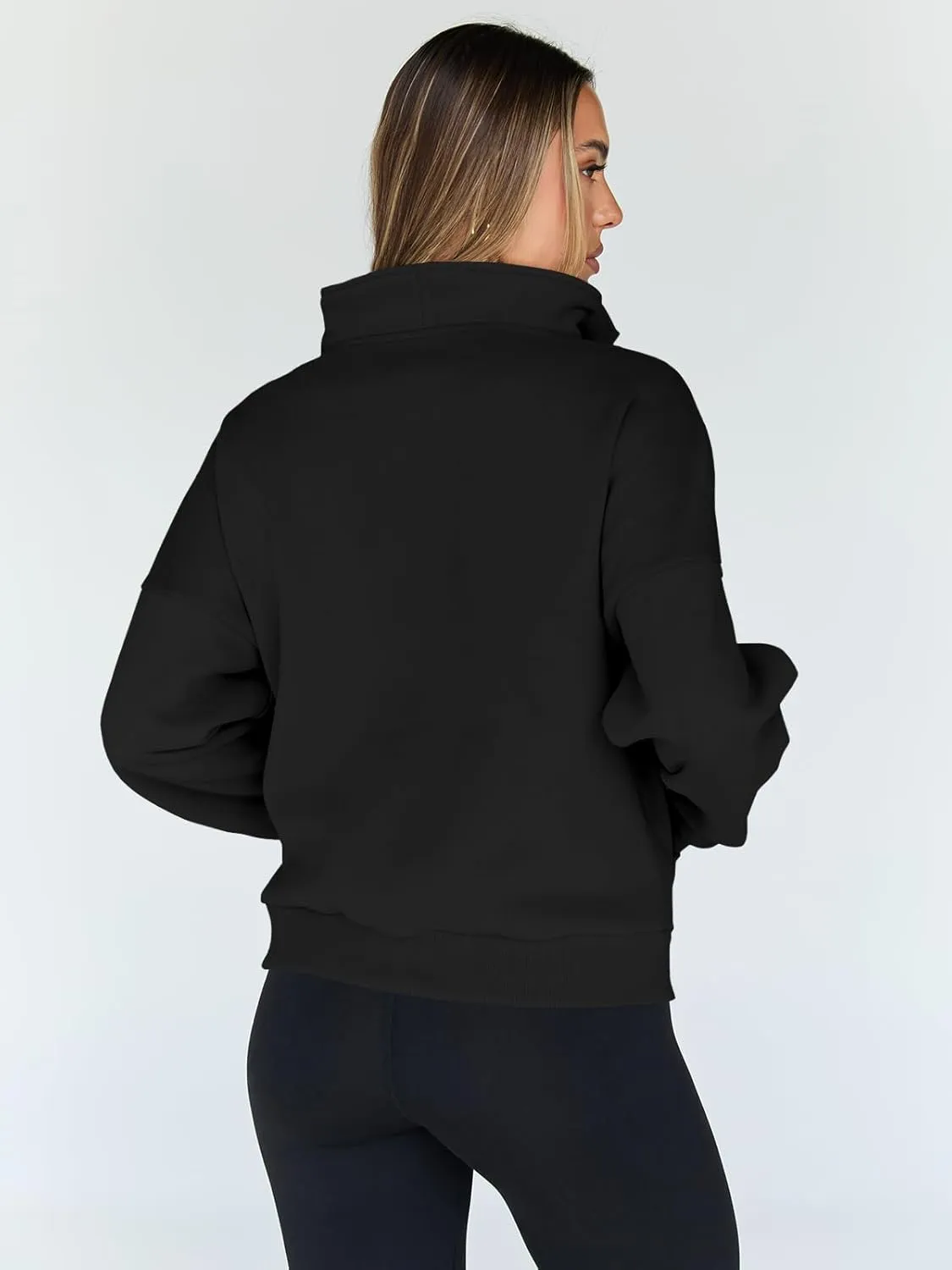 Trendy Queen Sweatshirts Quarter Half Zip Pullover Oversized Hoodies Sweaters Comfy Fall Outfits 2025 Y2K Winter Clothes
