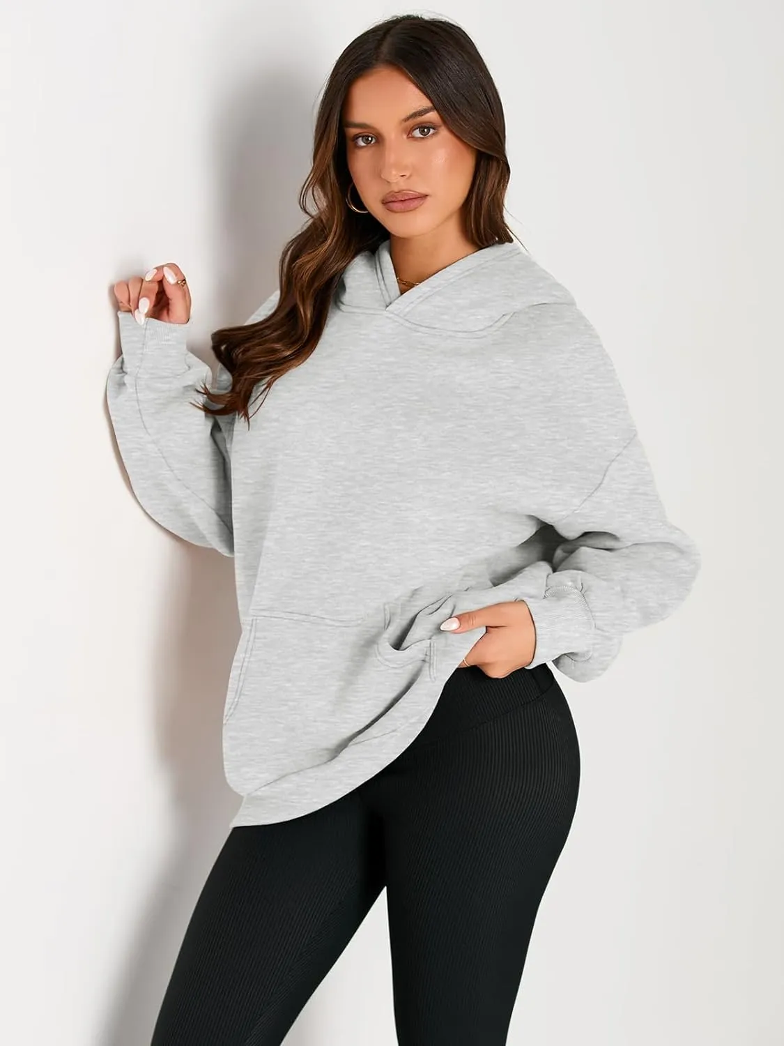 Trendy Queen Womens Oversized Hoodies Fleece Sweatshirts Sweaters Spring Outfits 2025 Pullover Fall Winter Clothes