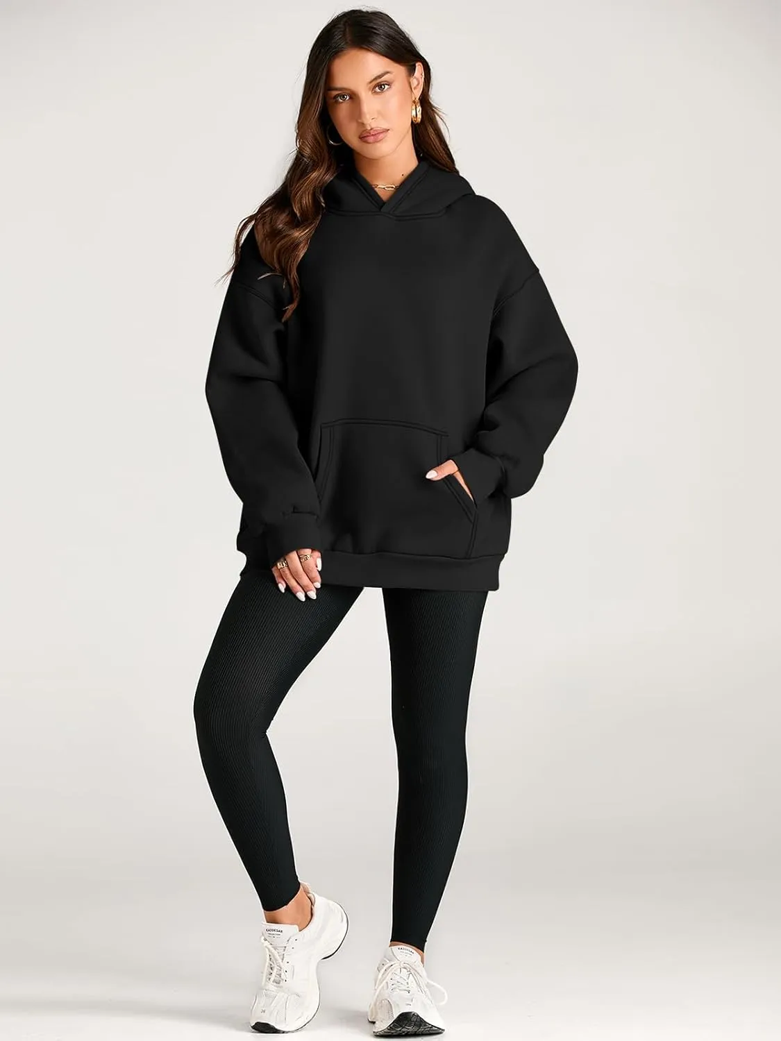 Trendy Queen Womens Oversized Hoodies Fleece Sweatshirts Sweaters Spring Outfits 2025 Pullover Fall Winter Clothes