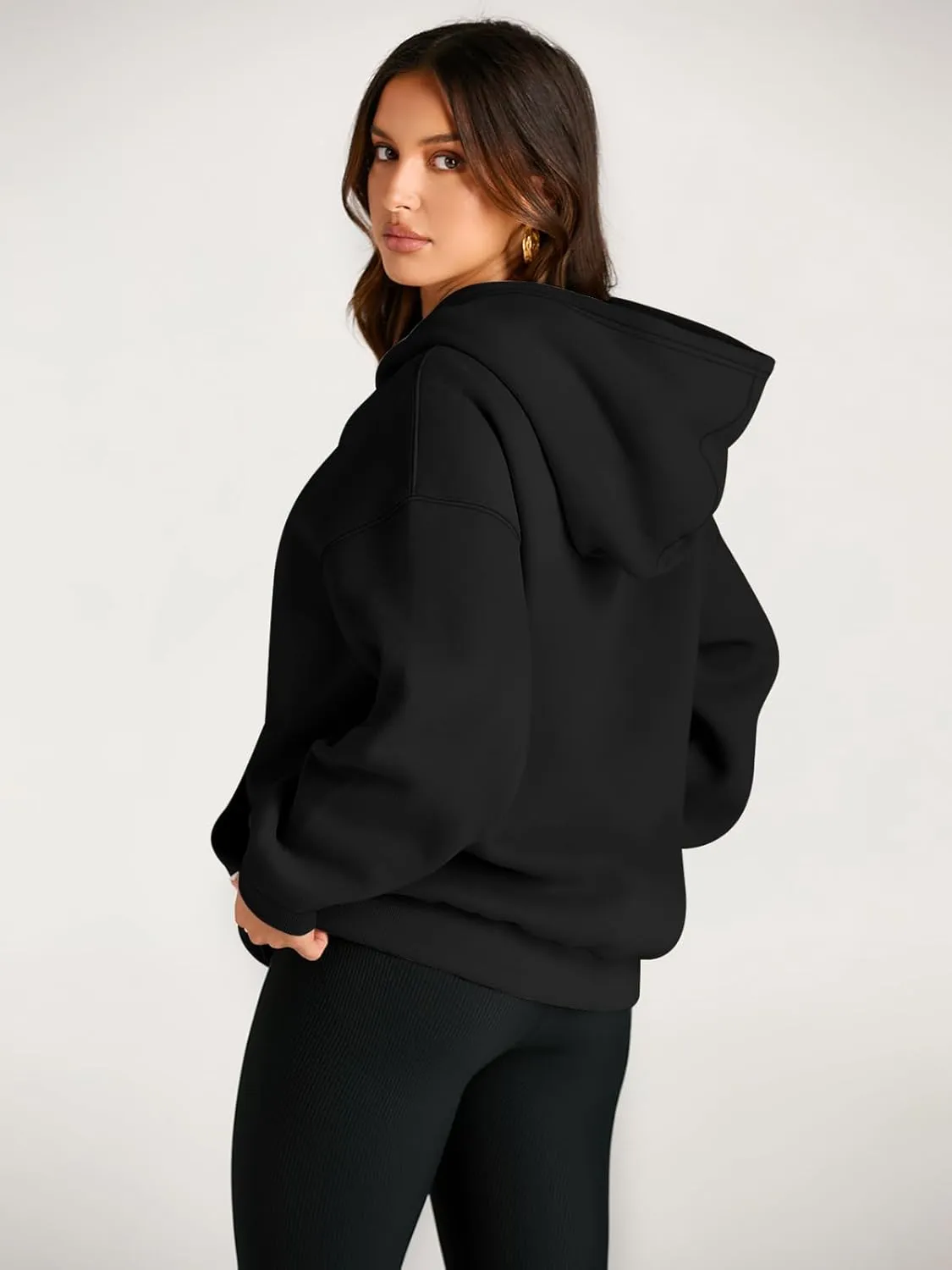 Trendy Queen Womens Oversized Hoodies Fleece Sweatshirts Sweaters Spring Outfits 2025 Pullover Fall Winter Clothes