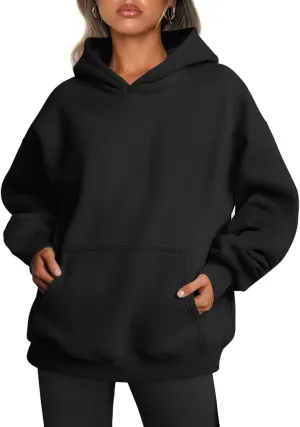 Trendy Queen Womens Oversized Hoodies Fleece Sweatshirts Sweaters Spring Outfits 2025 Pullover Fall Winter Clothes