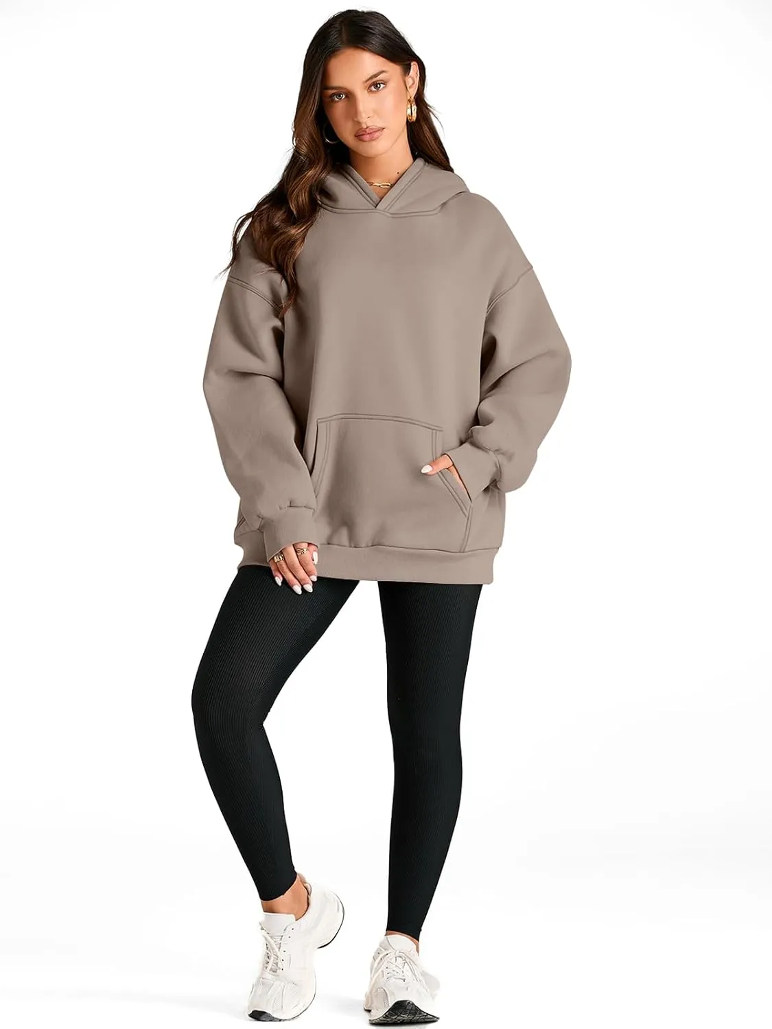 Trendy Queen Womens Oversized Hoodies Fleece Sweatshirts Sweaters Spring Outfits 2025 Pullover Fall Winter Clothes