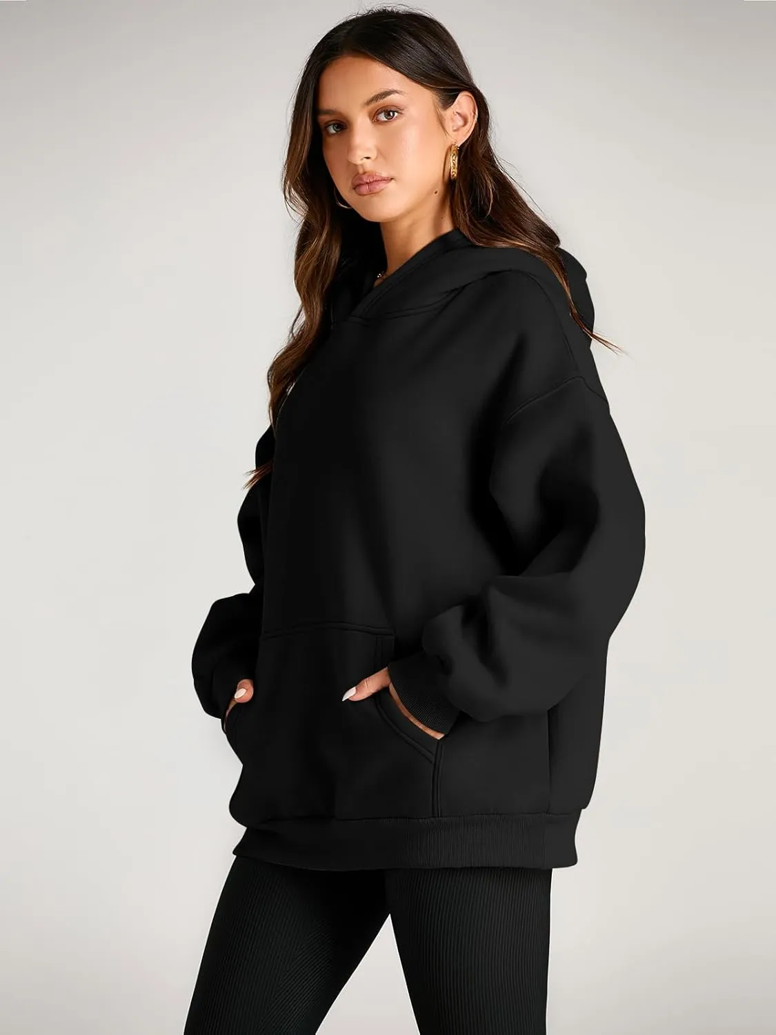 Trendy Queen Womens Oversized Hoodies Fleece Sweatshirts Sweaters Spring Outfits 2025 Pullover Fall Winter Clothes