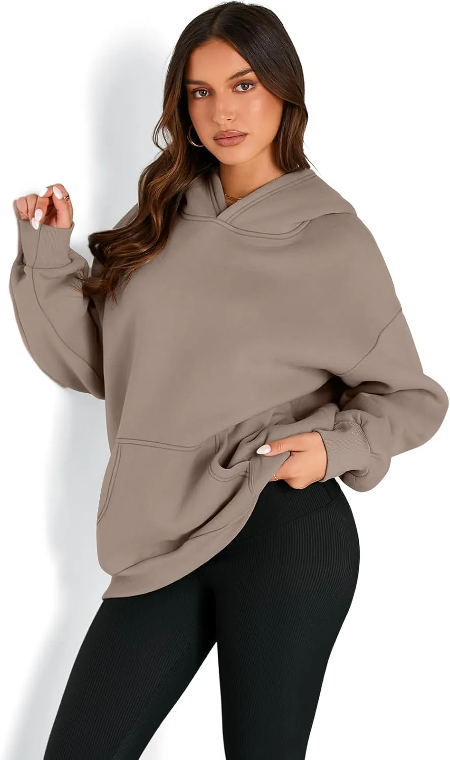 Trendy Queen Womens Oversized Hoodies Fleece Sweatshirts Sweaters Spring Outfits 2025 Pullover Fall Winter Clothes