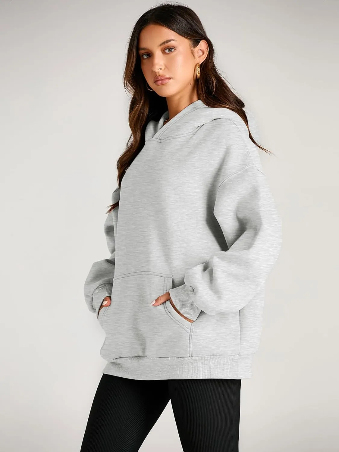 Trendy Queen Womens Oversized Hoodies Fleece Sweatshirts Sweaters Spring Outfits 2025 Pullover Fall Winter Clothes