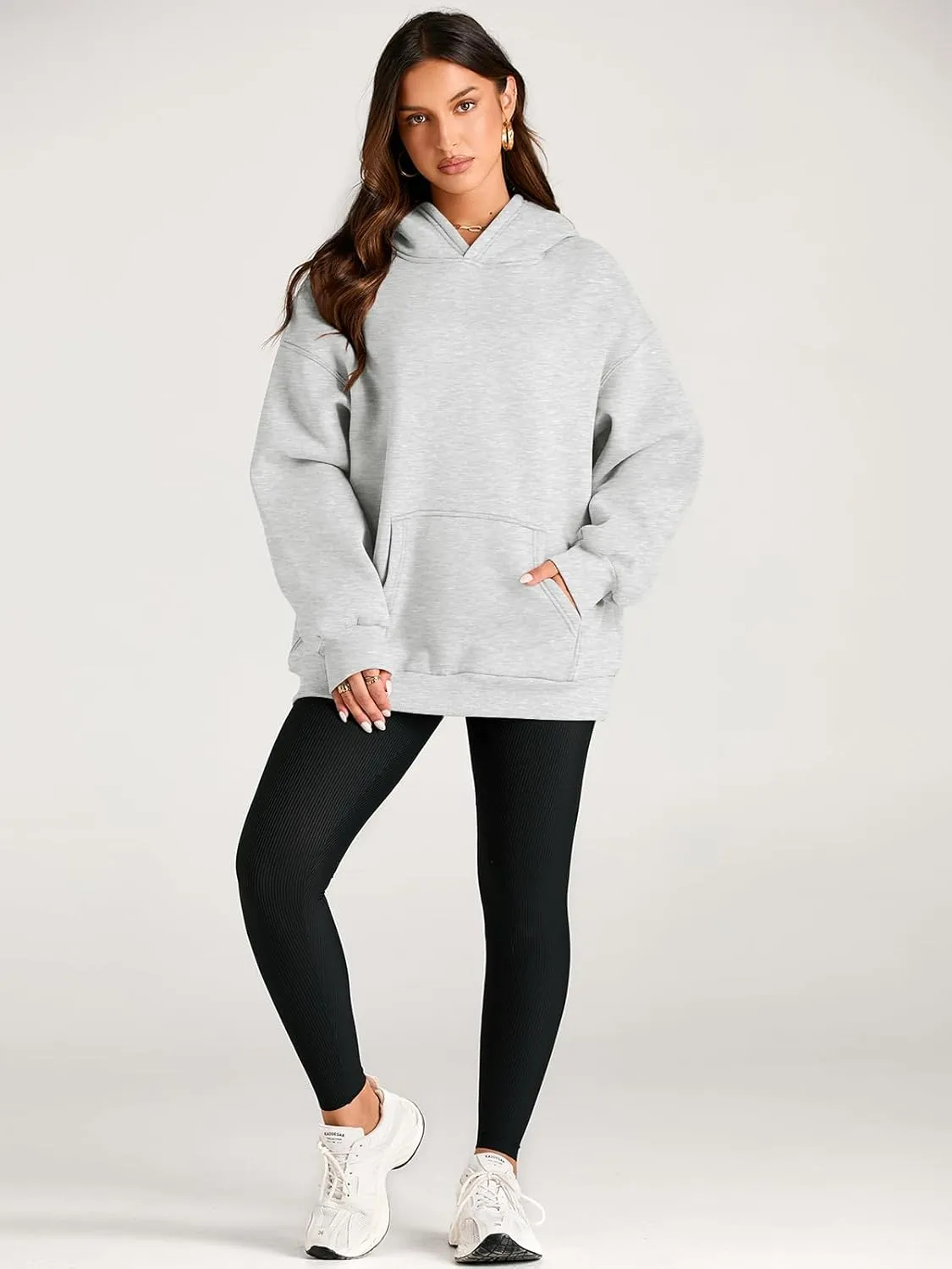 Trendy Queen Womens Oversized Hoodies Fleece Sweatshirts Sweaters Spring Outfits 2025 Pullover Fall Winter Clothes