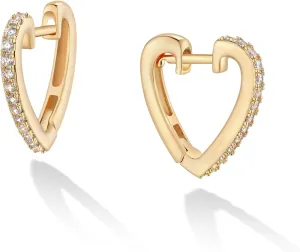 VACRONA Gold Hoop Earrings Huggie for Women Cubic Zirconia 14k Gold Plated Small Huggie Hoops Earrings Hypoallergenic Jewelry Gifts