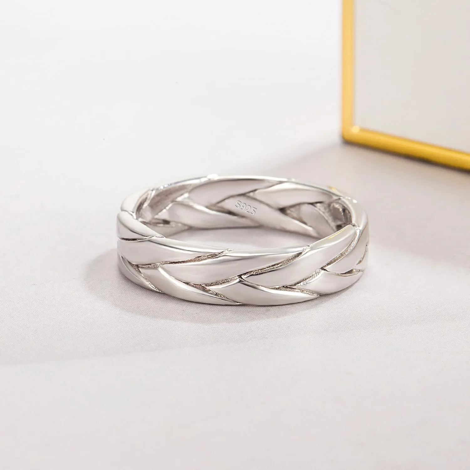 Women & Men 925 Sterling Silver Stripe Ring - Fashion Simple 5 MM Ring 5-12# Couples Jewelry For Him Her Gift in a Pretty Gift Box