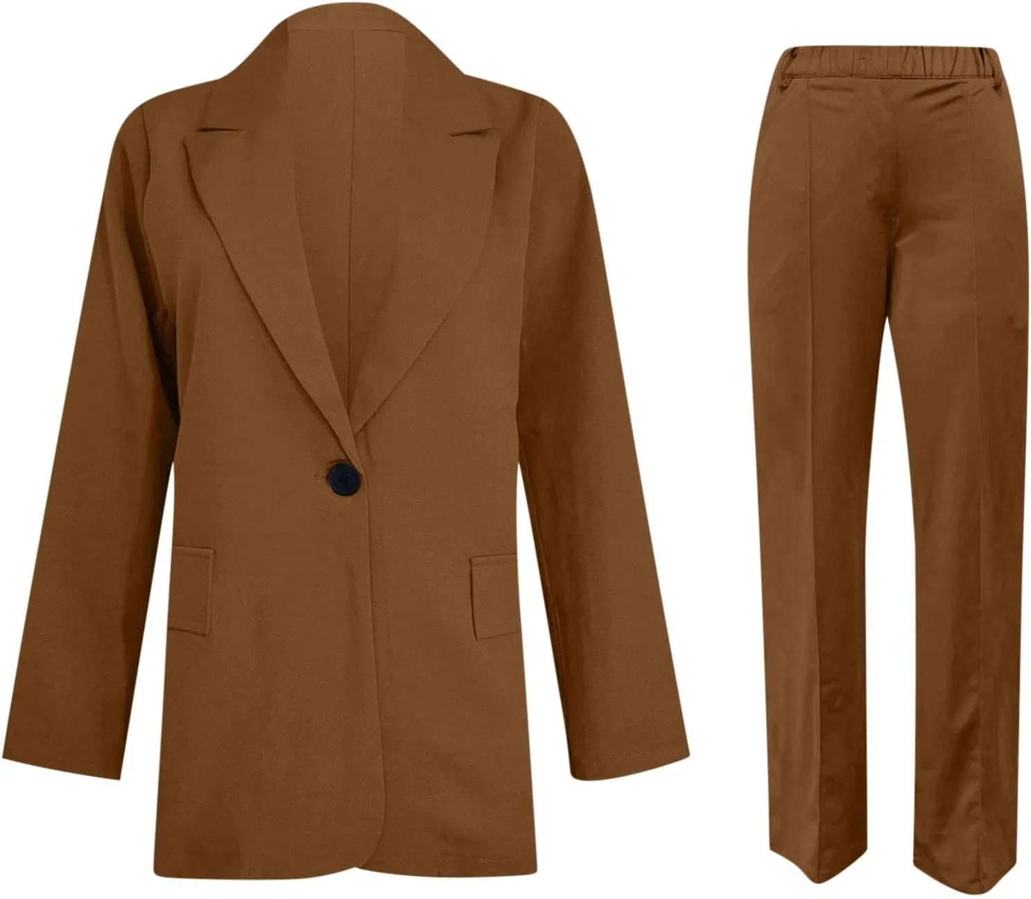 Women Business Casual Blazer Pant Suit Set for Work Spring Two Piece Outfits Blazer Jacket and Pants Plus Size, Large