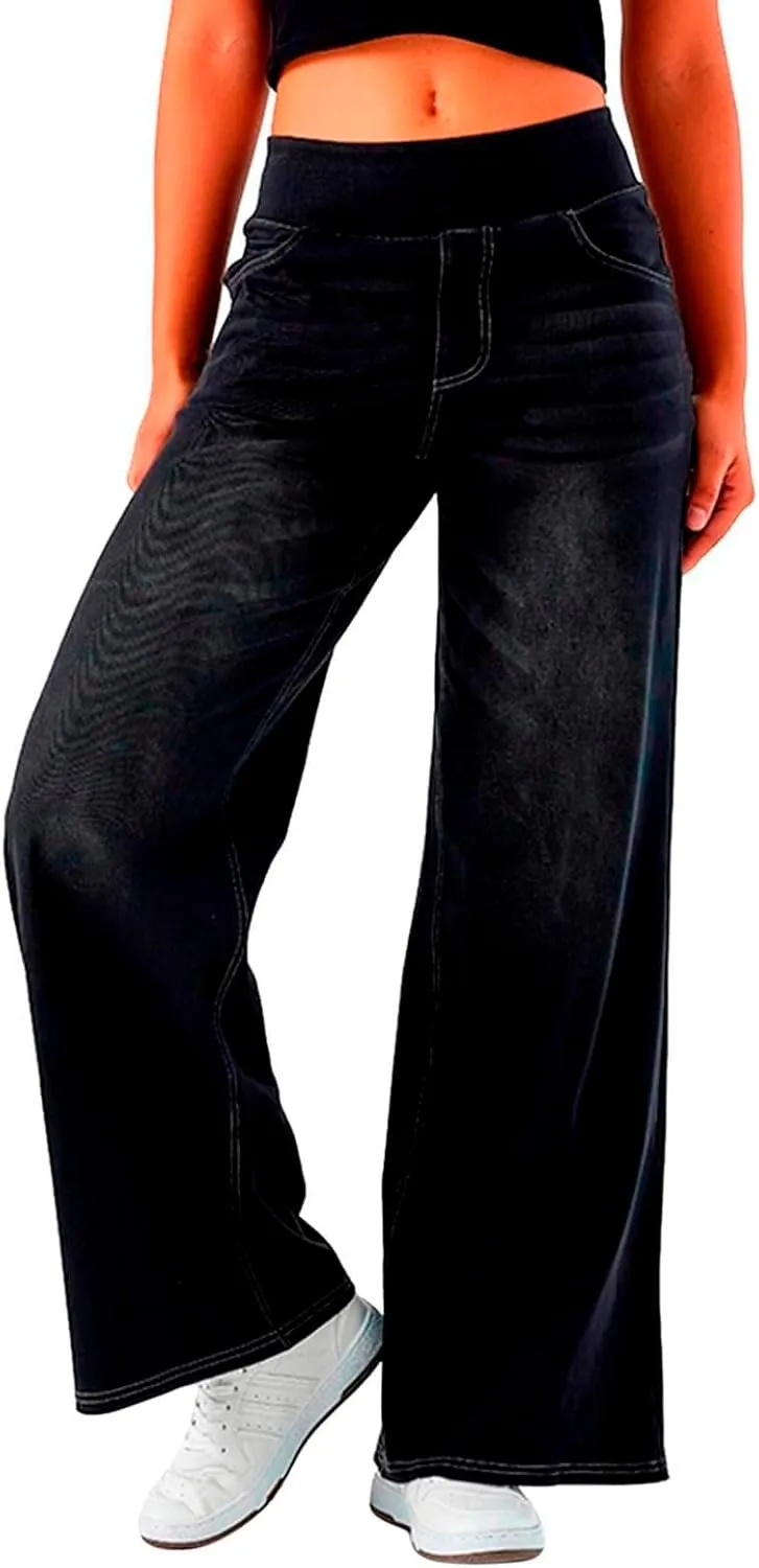 Women High Waisted Wide Leg Jeans Stylish Denim Pant for Party Wear Street Style Office Relax Fit Palazzo Casual Jean