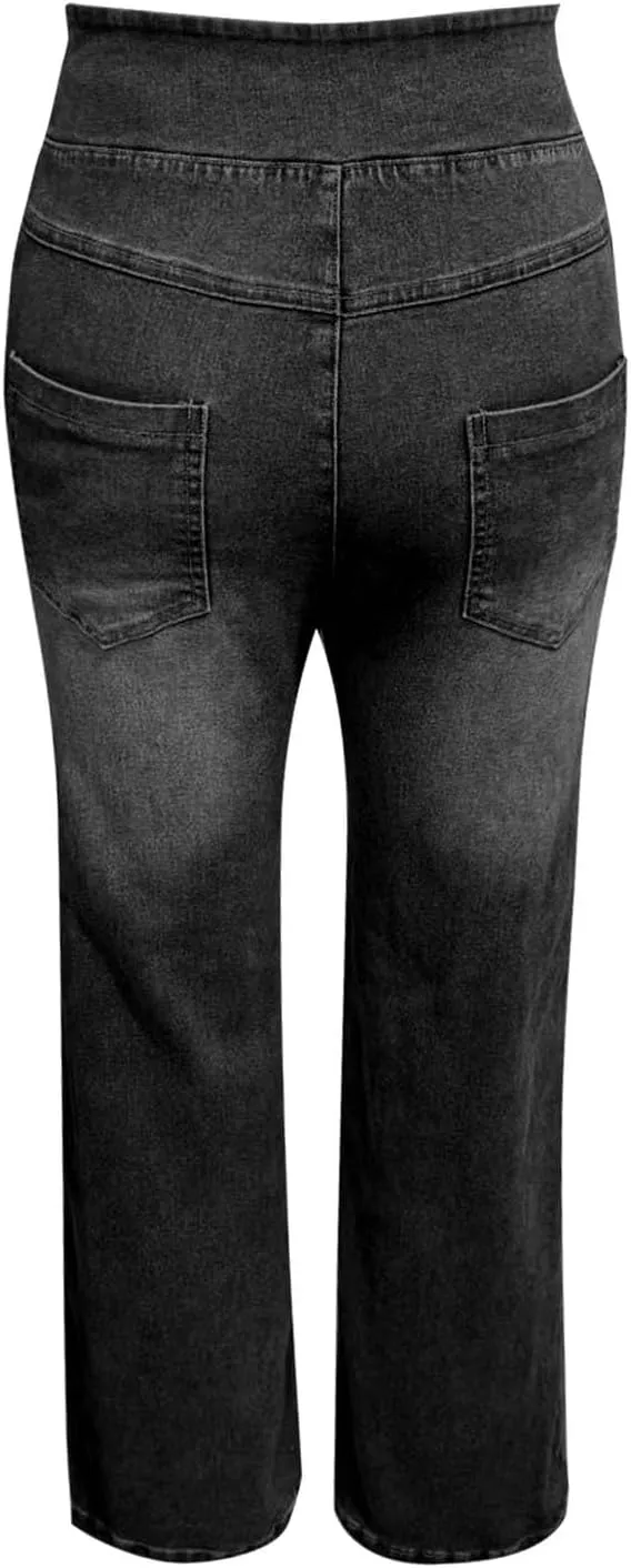 Women High Waisted Wide Leg Jeans Stylish Denim Pant for Party Wear Street Style Office Relax Fit Palazzo Casual Jean