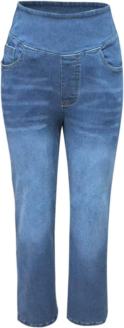Women High Waisted Wide Leg Jeans Stylish Denim Pant for Party Wear Street Style Office Relax Fit Palazzo Casual Jean