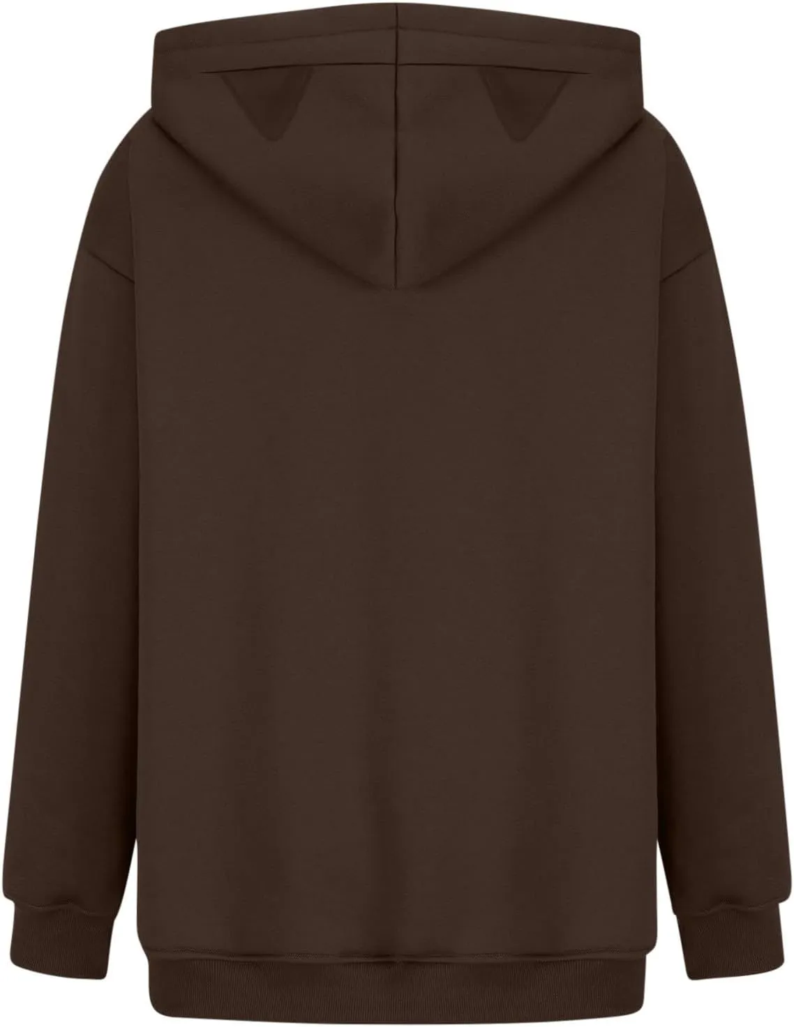 Women Plus Size Cute Cat Ear Hoodies Solid Color Fluffy Sweatshirt Baggy Casual Homewear Sweater Tops Trendy Clothing