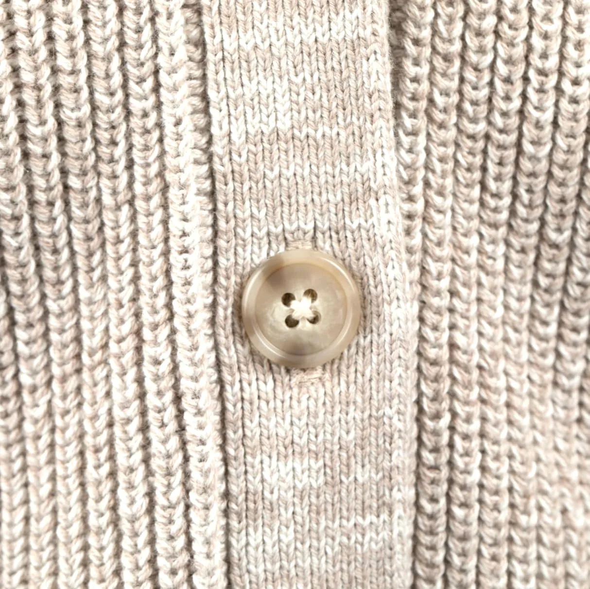 Women's 100% Cotton Knitted Sweater Madison Marled Puff Sleeve Cardigan in Oatmeal
