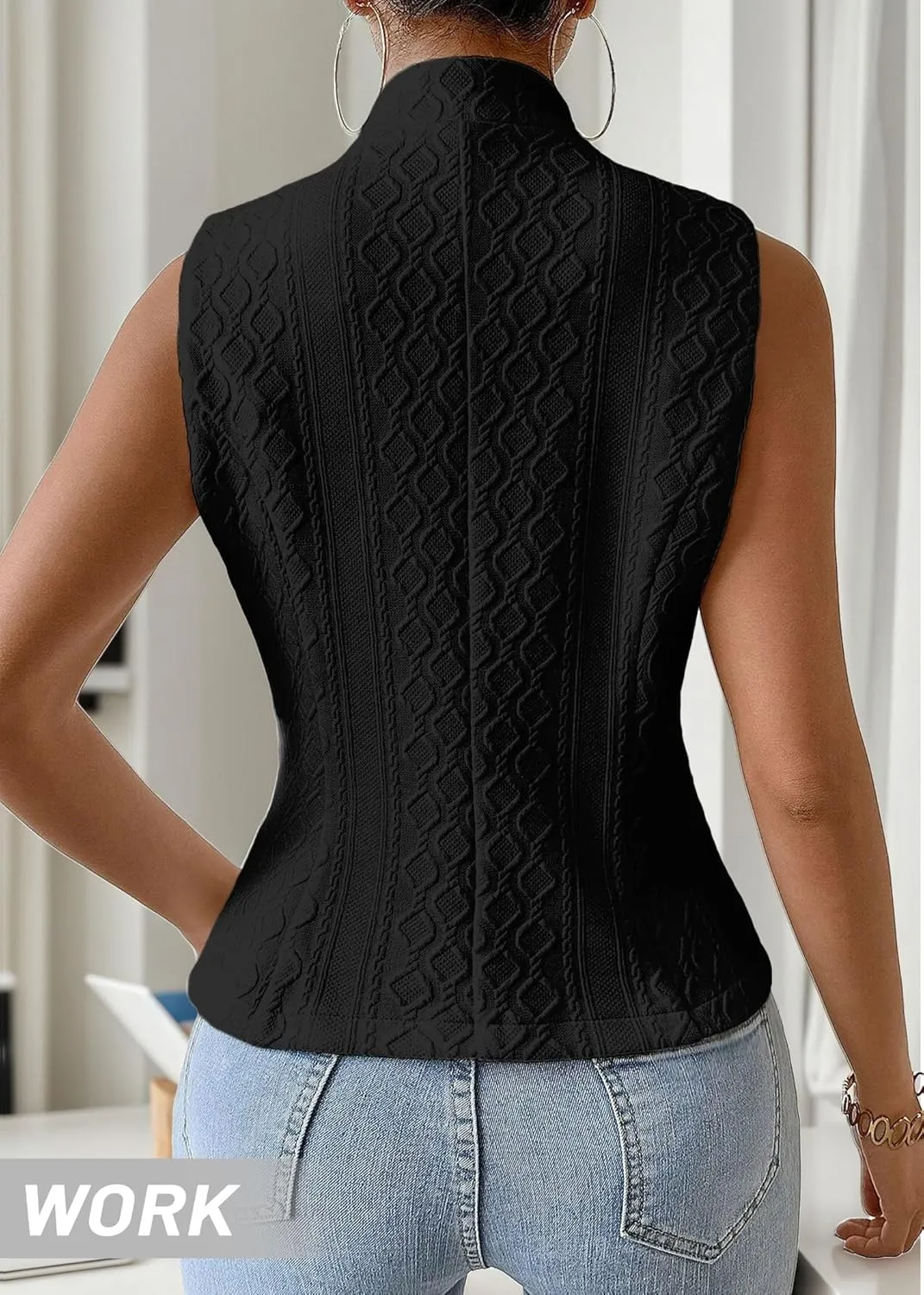 Women's 2025 Summer Sleeveless Vest Blazer Lightweight Casual Fully-Lined Slim Work Fashion Petite Elegant Tops