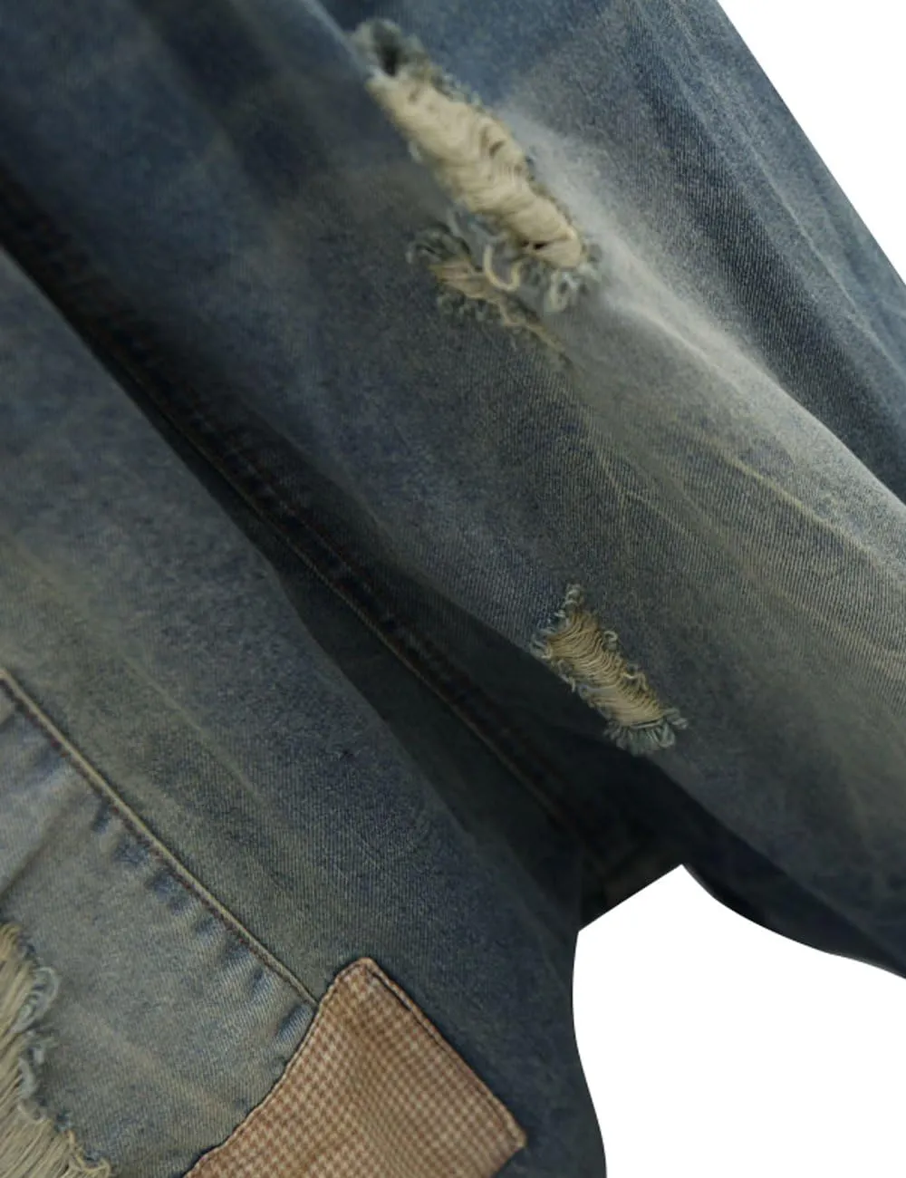 Women's Casual Drop Crotch Trousers Denim Jeans Ripped Harem Jeans
