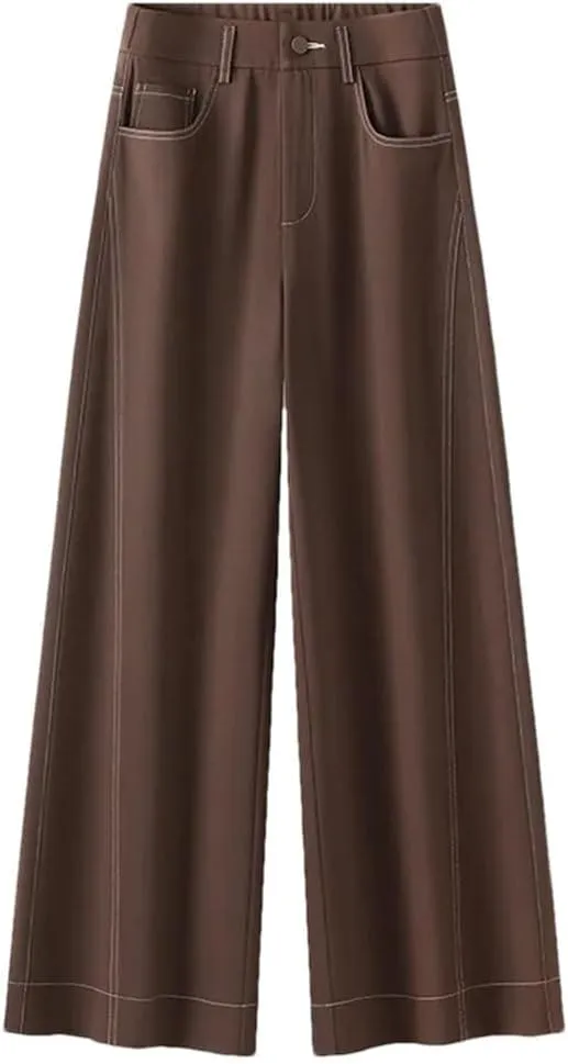 Women's High Waist Wide Leg Pants Straight Loose Trousers