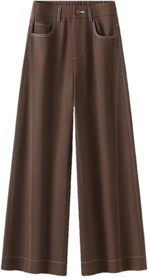 Women's High Waist Wide Leg Pants Straight Loose Trousers