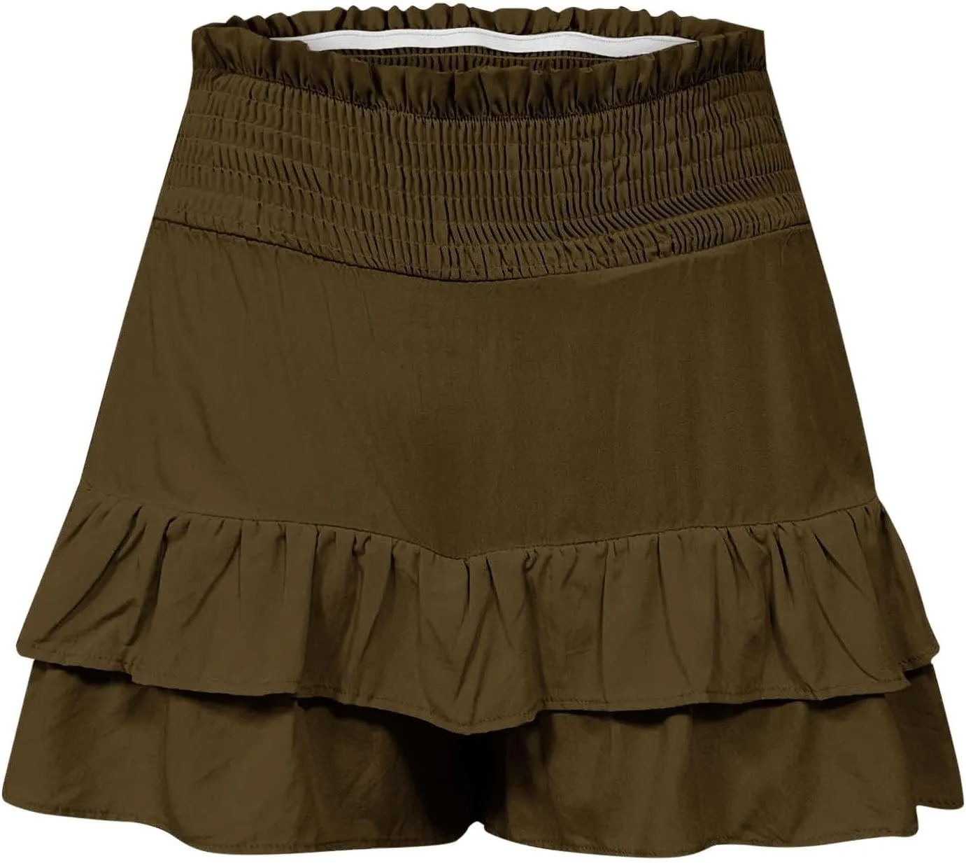 Women's High Waisted Flowy Shorts Boho Ruffle Skorts Pleated Tennis Beach Short Casual Summer Tiered Skirt