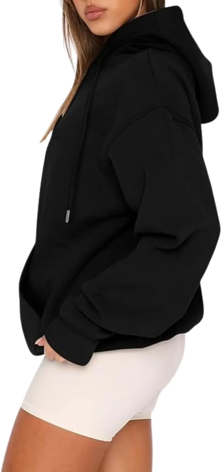 Womens Hoodies Oversized Sweatshirts Pullover Fleece Sweaters Long Sleeve With Pockets Winter Fall Outfits Y2k Clothes