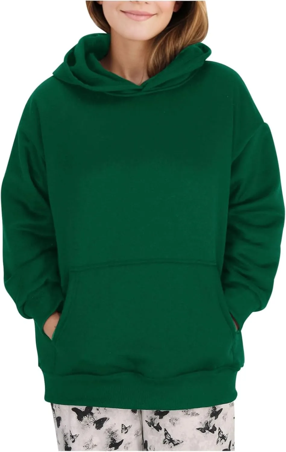 Womens Hoodies Oversized Sweatshirts Pullover Fleece Sweaters Long Sleeve With Pockets Winter Fall Outfits Y2k Clothes