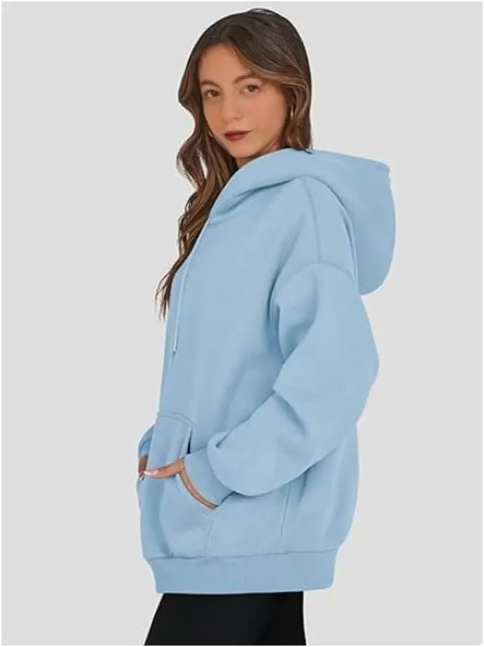 Women's Oversized Hoodies,Casual Crew Neck Long Sleeve Fleece Sweatshirts Pullover Sweaters Teen Girls Cute Tops
